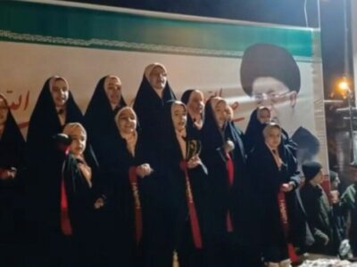 اجرای گروه سرود دختران فاطمی در تجمع شبانه بیجار