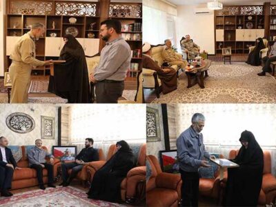 دیدار امیر دریادار سیاری با خانواده شهیدان نصیرزاده و دره باغی