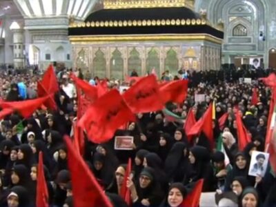 تصاویری از آیین تجدید میثاق با آرمان‌های امام خمینی (ره) در مرقد مطهر
