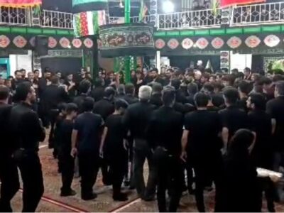 «جوش دوره» عزاداران حسینی در روستای قطرم بافق همزمان با شب عاشورا