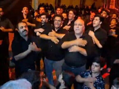 عزاداری هیئت سنتی «دور کلک» محله یخدان میبد در شب عاشورا