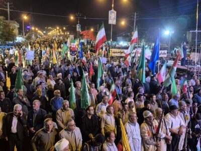 نمایش وحدت و همبستگی مردم در خیابانهای فامنین