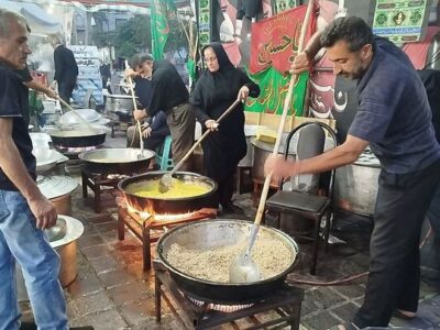 پخت ۵ هزار پرس غذای نذری در آستانه اشرفیه