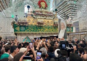 پیکر آیت‌الله محمد اسحاق فیاض در کاظمین و کربلا تشییع شد