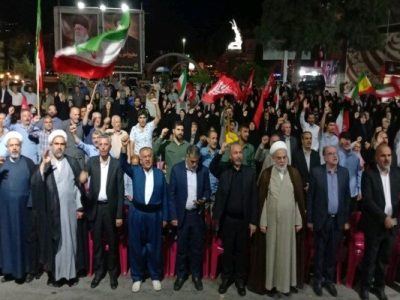 تجمع شبانه مردمی همزمان با دیگر نقاط کشور در گلستان برگزار شد