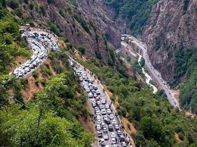 ترافیک سنگین در جاده چالوس